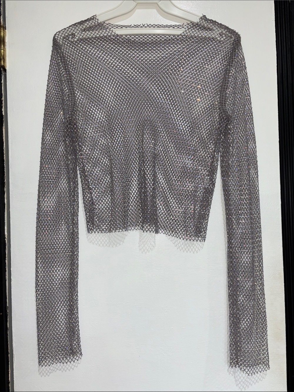 Bershka Silver Diamante Top
